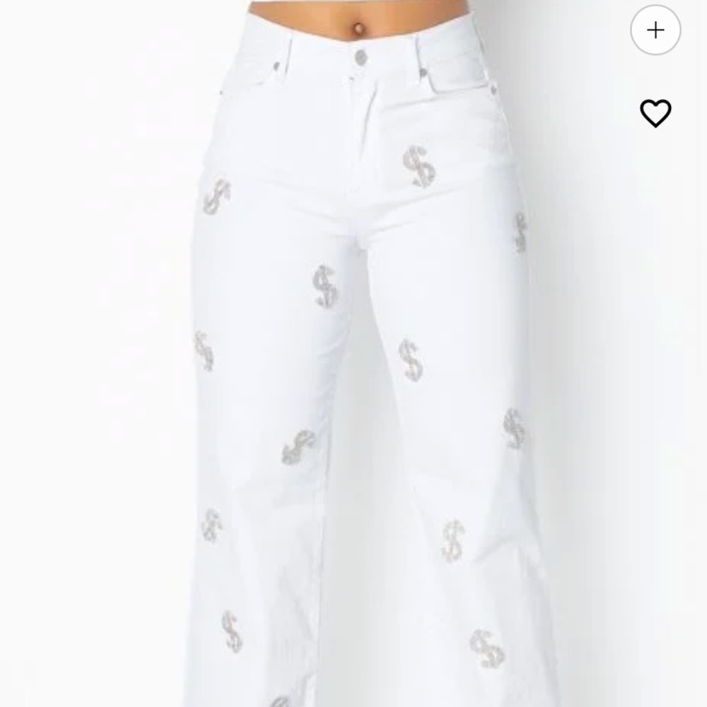 White dollar sign Jean